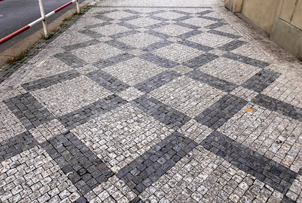 istock selective focus on geometric background from small squares paving tiles on pavement 1435518196