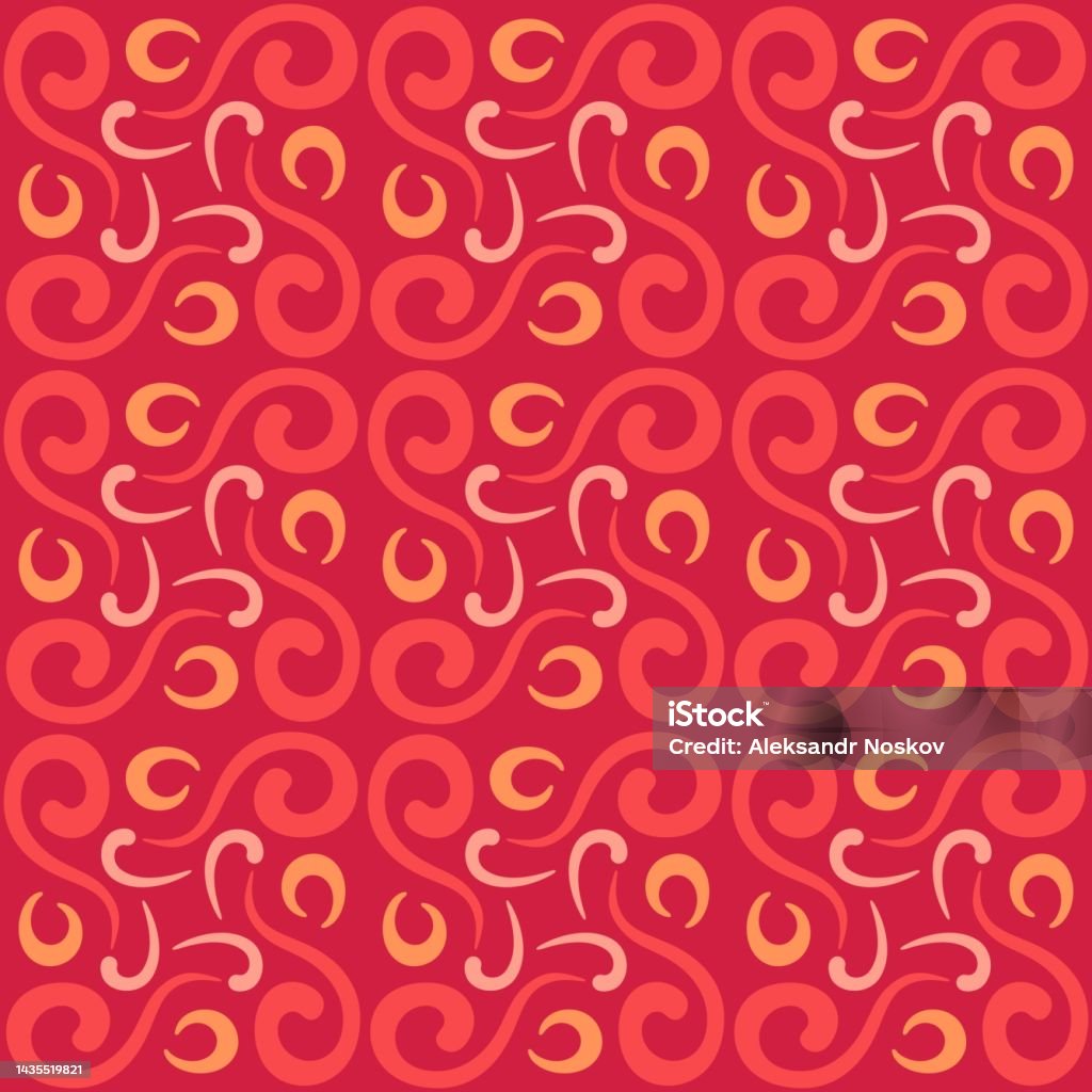 Seamless Tile Pattern In Traditional Style Simple Abstract Spiral ...