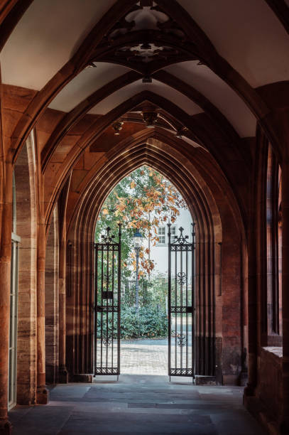 istock beautiful medieval cloister, archway with open gate Munster Basel 1435520498