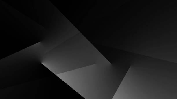 istock Black white abstract background. Gradient. Banner with geometric shapes, lines, stripes, triangles. Futuristic. 1435522034