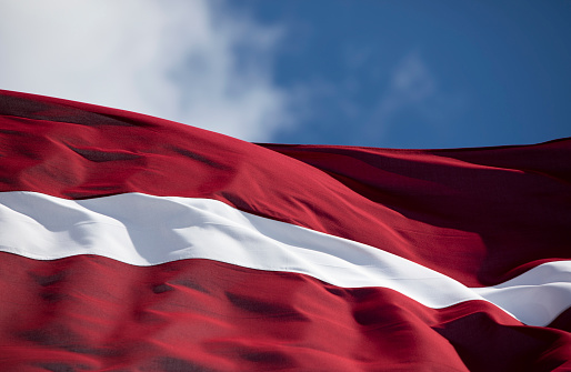 Latvian flag close-up