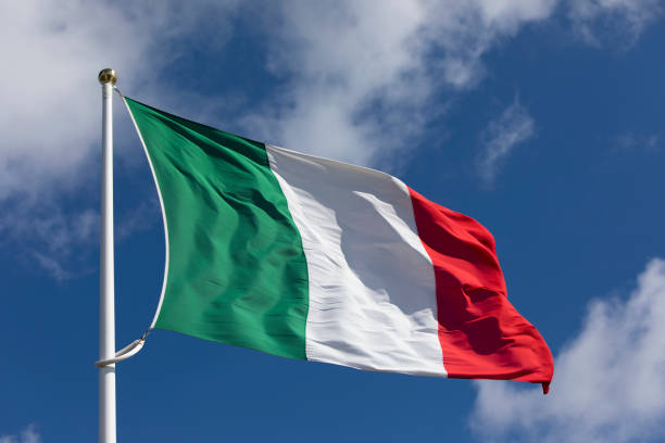 istock Italian flag close-up 1435522378