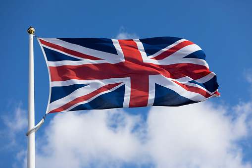 England Flag Wave Close Up for Memorial Day