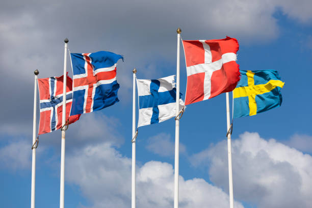 istock Flags of the Nordic coutries 1435522405