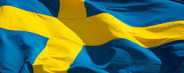스웨덴 국기 배너 스톡 사진
