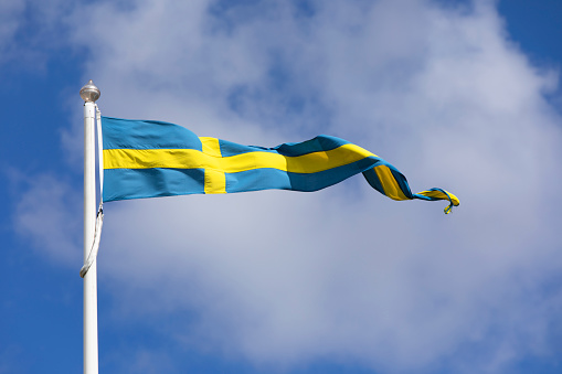 Swedish pennant waving in the wind