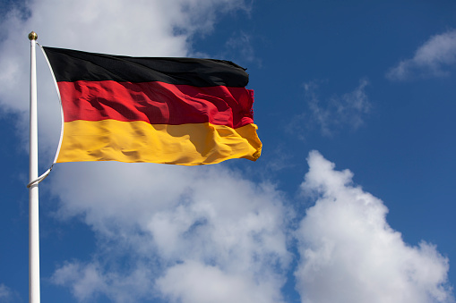 German flag waving in the wind