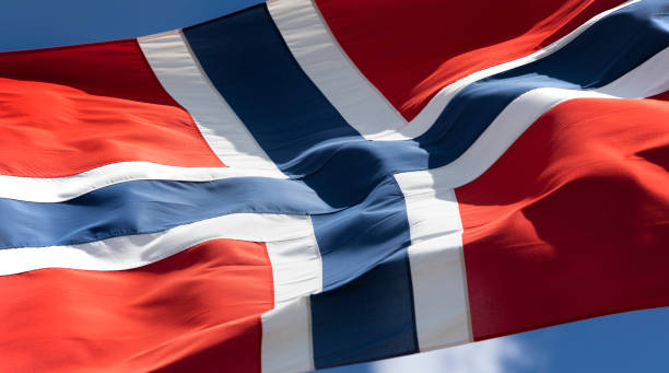 istock Norwegian flag diagonal close-up 1435522519