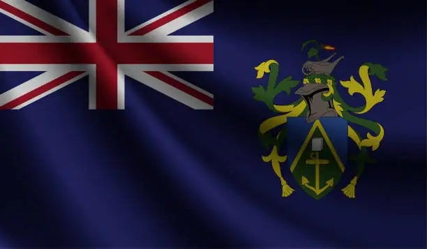 Vector illustration of pitcairn flag waving Background for patriotic and national design. Vector illustration