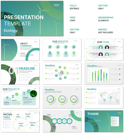 Infographic template with bright design on white background, with neomorphic elements