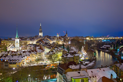 Captal city Bern during winter, Switzerland