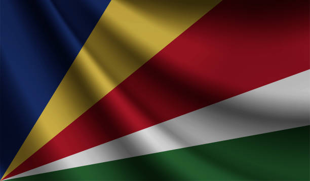 istock Seychelles flag waving Background for patriotic and national design. Vector illustration 1435525127