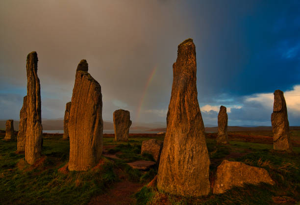 istock Rainbow at Callanish standing stone circle, Callanish, Isle of Lewis, Outer Hebrides, Scotland, Britain 1435526681