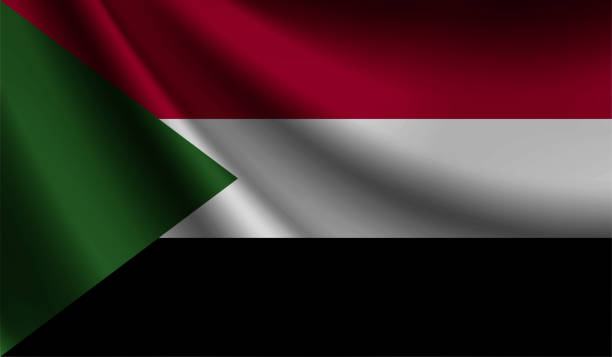 istock Sudan flag waving Background for patriotic and national design. Vector illustration 1435527523