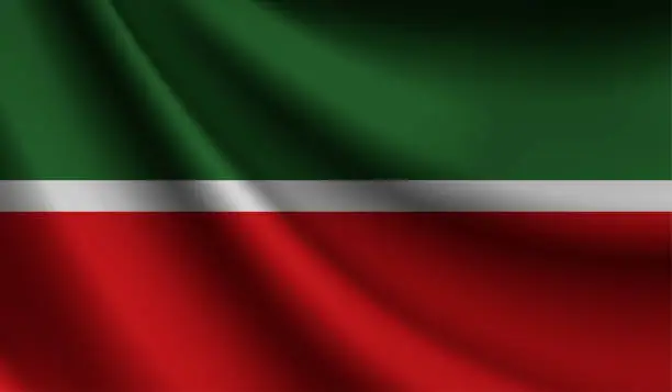 Vector illustration of tatarstan flag waving Background for patriotic and national design. Vector illustration