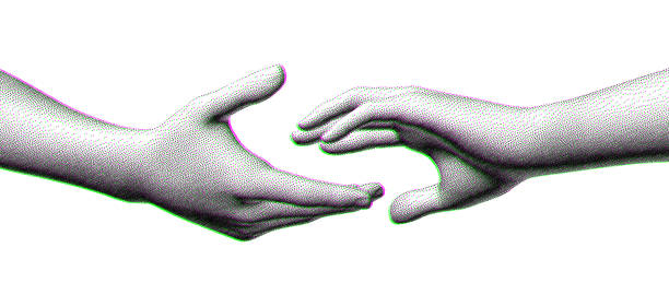 istock Hands reaching towards each other. Concept of human relation, togetherness or  partnership. 3D vector illustration. Design for banner, flyer, poster, cover or brochure. 1435530894