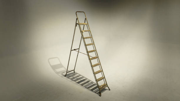 istock In an empty warehouse an isolated stepladder with a neutral background 1435531029