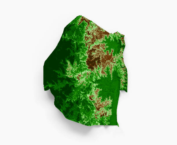 istock Eswatini Topographic Map 3d realistic map Color 3d illustration 1435537758
