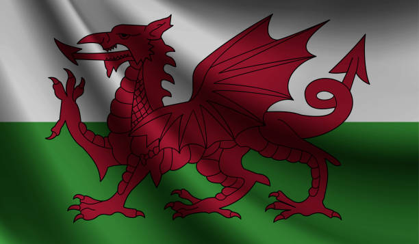 istock wales flag waving Background for patriotic and national design. Vector illustration 1435542758