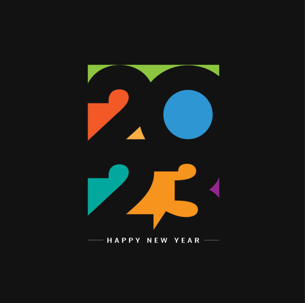 Happy New Year 2023 colorful text logo design template for your Christmas. 2023 number for calendar, greeting card, label vector art illustration