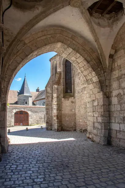 Passage under the bell tower Saint-Firmin de Beaugency, vestige of the old church destroyed during the revolution