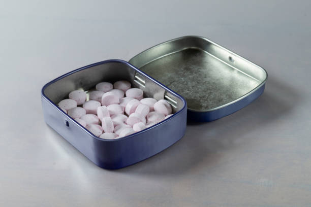 istock Lollipop in a tin can on a gray background 1435558368