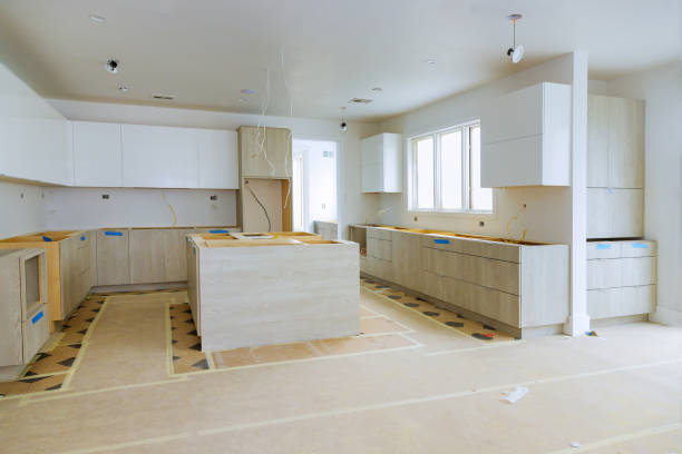 istock In a newly constructed house, white kitchen cabinets were installed in the kitchen 1435578064