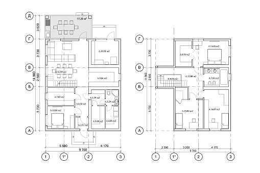 Apartment layout ideas, vector blueprint