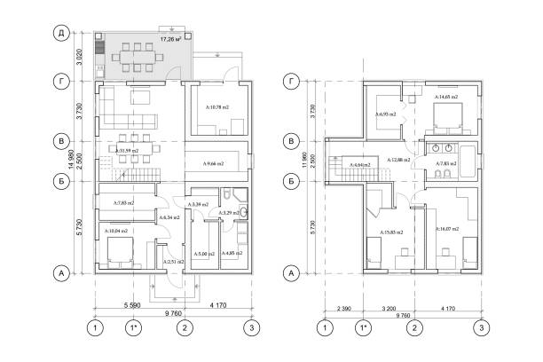 Apartment layout ideas Apartment layout ideas, vector blueprint floor plan stock illustrations