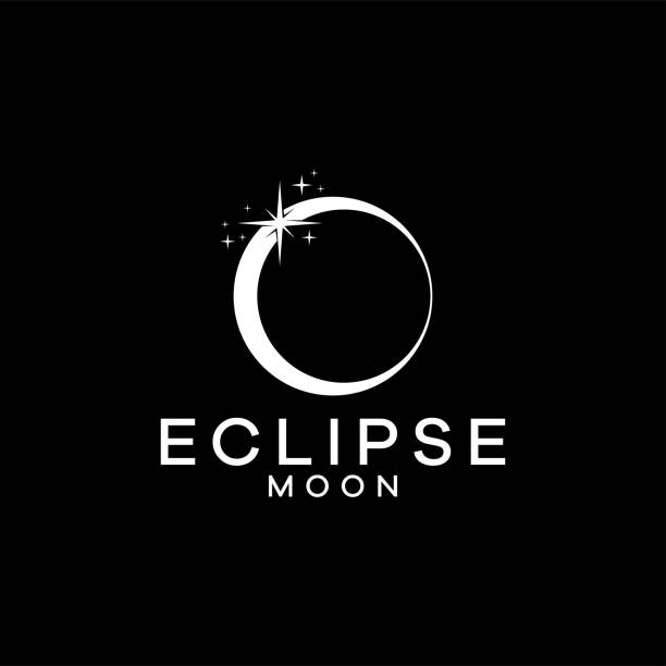 ilustrações, clipart, desenhos animados e ícones de eclipse moon design de logotipo moderno - eclipse