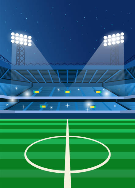 Soccer Stadium At night Vector off Soccer Stadium At night midfielder stock illustrations
