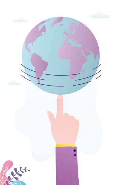 World spinning on index fingertip. Global business, network, world communication concept. Businessman or politician spinning planet earth on finger. Leadership, control of business processes. World spinning on index fingertip. Global business, network, world communication concept. Businessman or politician spinning planet earth on finger. Leadership, control of business processes. vector finger spinning globe stock illustrations