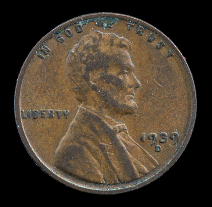 1939 D US Lincoln cent minted in Denver.