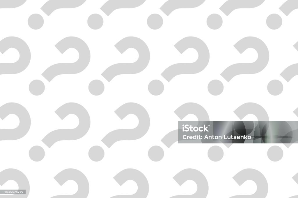 Gray Question Marks On A White Background Seamless Pattern Stock ...