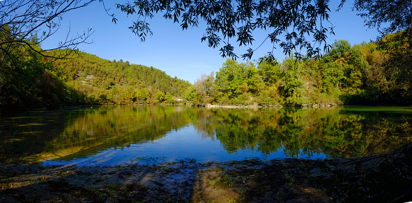 A small lake in autumn in Marche region (Italy)