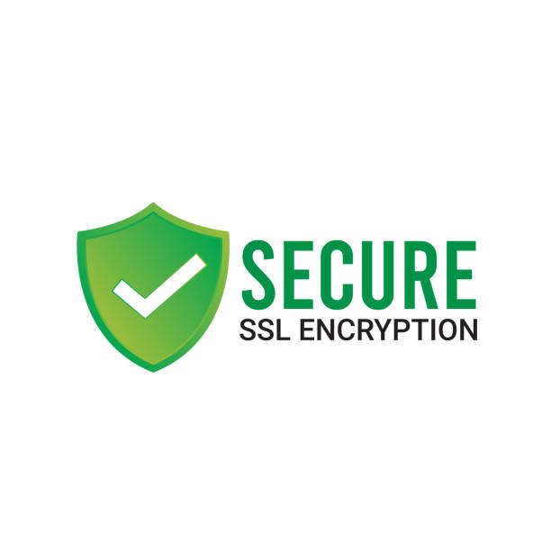 secure ssl encryption logo, secure connection icon vector illustration, ssl certificate icon, secure ssl encryption vector illustration - e commerce https ssl internet stock-grafiken, -clipart, -cartoons und -symbole
