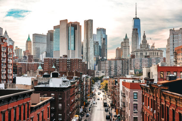 로어 맨해튼 스카이리엔과 차이나타운 스톡 사진
