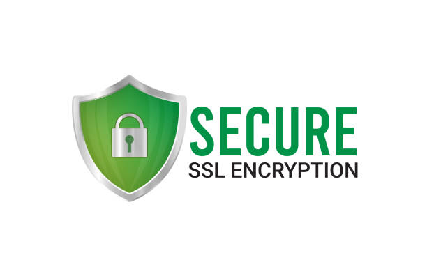 secure ssl encryption logo, secure connection icon vector illustration, ssl certificate icon, secure ssl encryption vector illustration - vector connection e commerce shiny stock-grafiken, -clipart, -cartoons und -symbole