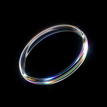 Crystal ring on black background