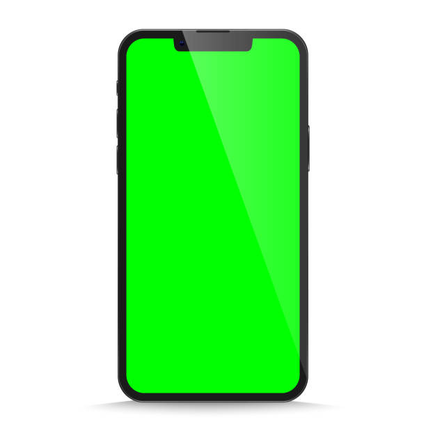 istock Studio shot of Smartphone with blank white screen for Infographic Global Business . Front View Display.Vector illustration. PNG 1435643828