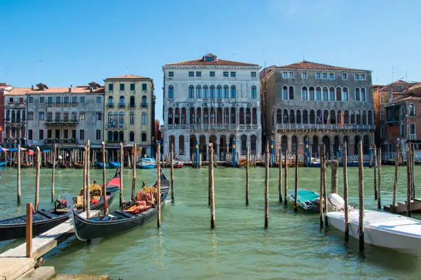 Building on the Grand Canal, city of Venice, Italy, Europe