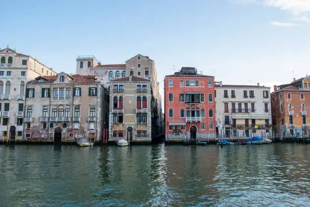 Building on the Grand Canal, city of Venice, Italy, Europe