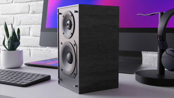 istock Acoustic Speakers on Desktop Background 1435650396