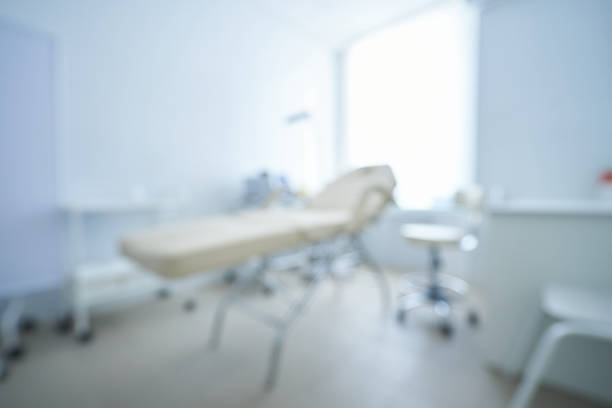 istock Abstract blurred medical background with examination bed 1435652042