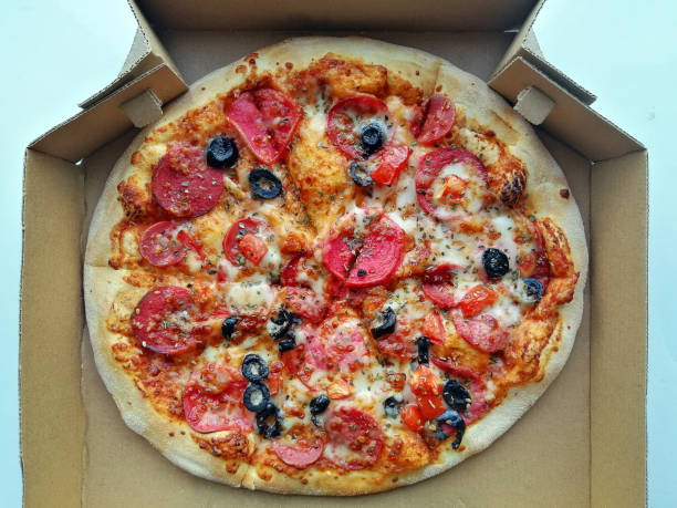 Pieces of homemade pizza of different various types