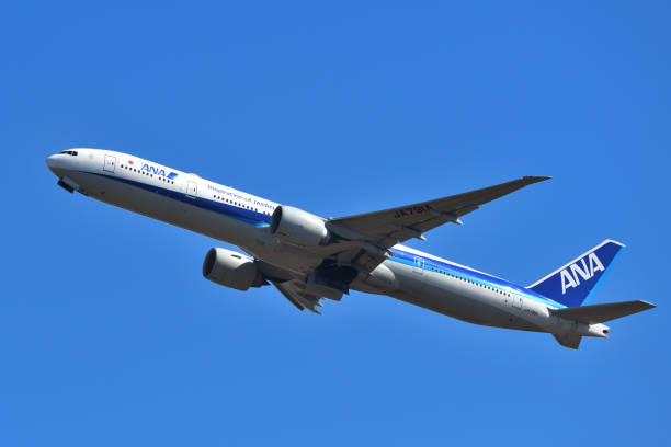 Chiba Prefecture, Japan - February 23, 2022:All Nippon Airways (ANA) Boeing B777-300ER (JA791A) passenger plane.