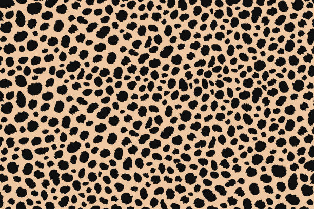 abstrakte punkte tier druck design. leopard-druck-design. geparden haut hintergrund. - animal skin stock-grafiken, -clipart, -cartoons und -symbole