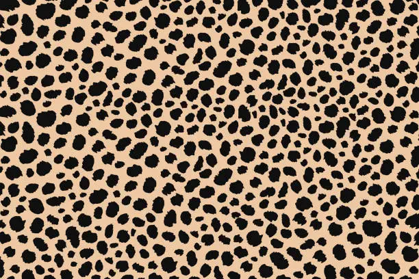 Vector illustration of Abstract dots animal print design. Leopard print design. Cheetah skin background.
