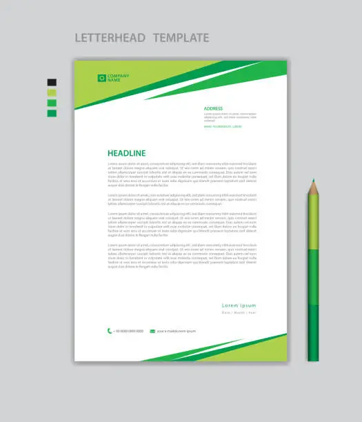 Vector illustration of Creative Letterhead template vector, minimalist style, printing design, business advertisement layout, Green concept background, simple letterhead template mock up, company letterhead design