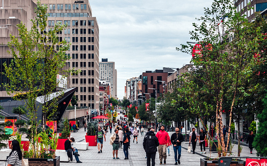 Montreal, Canada -  Busy street in Ville-Marie district